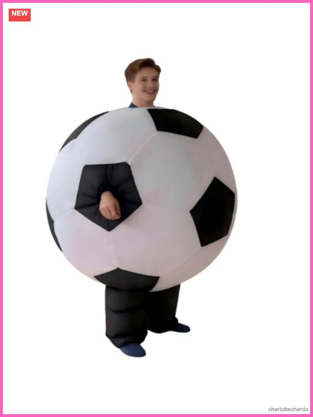 Inflatable Soccer Ball Costume Adult Polyester One Size Fits Most